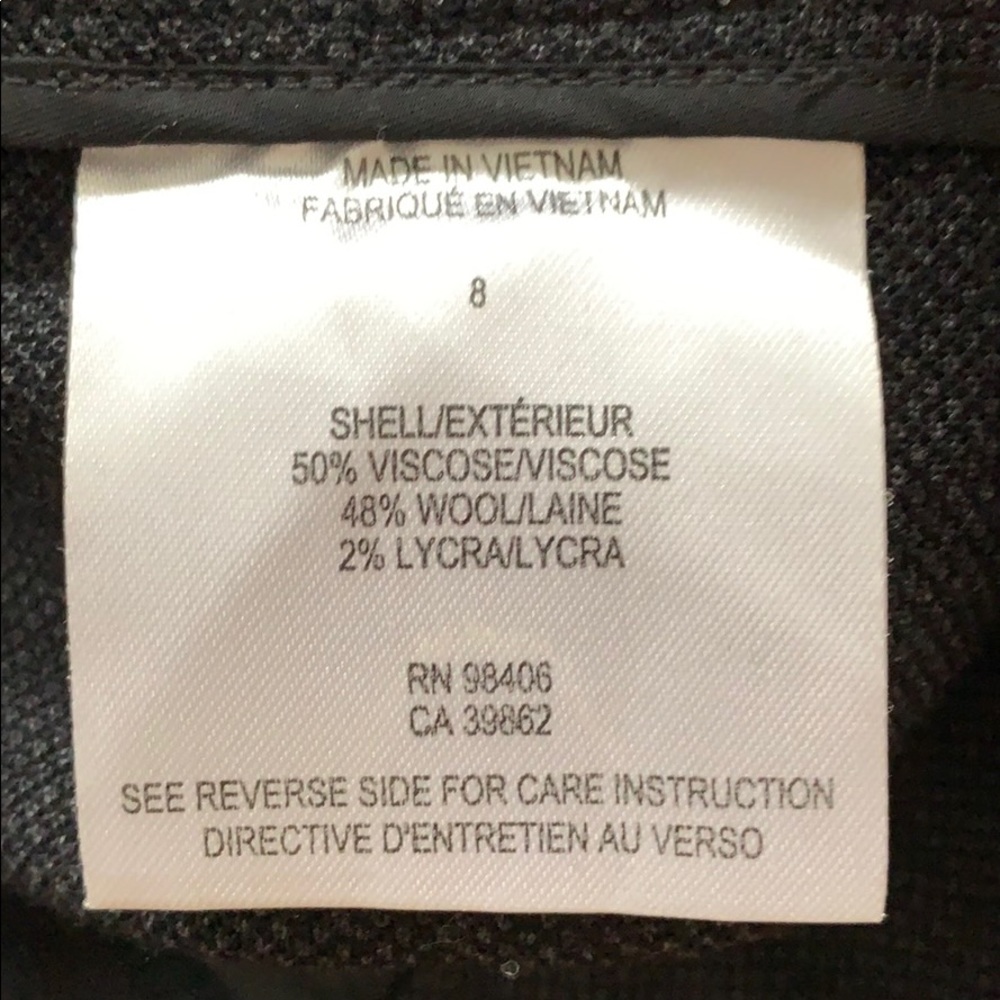 Theory Basic Cropped Wool Blend Dark Grey Pant - image 5